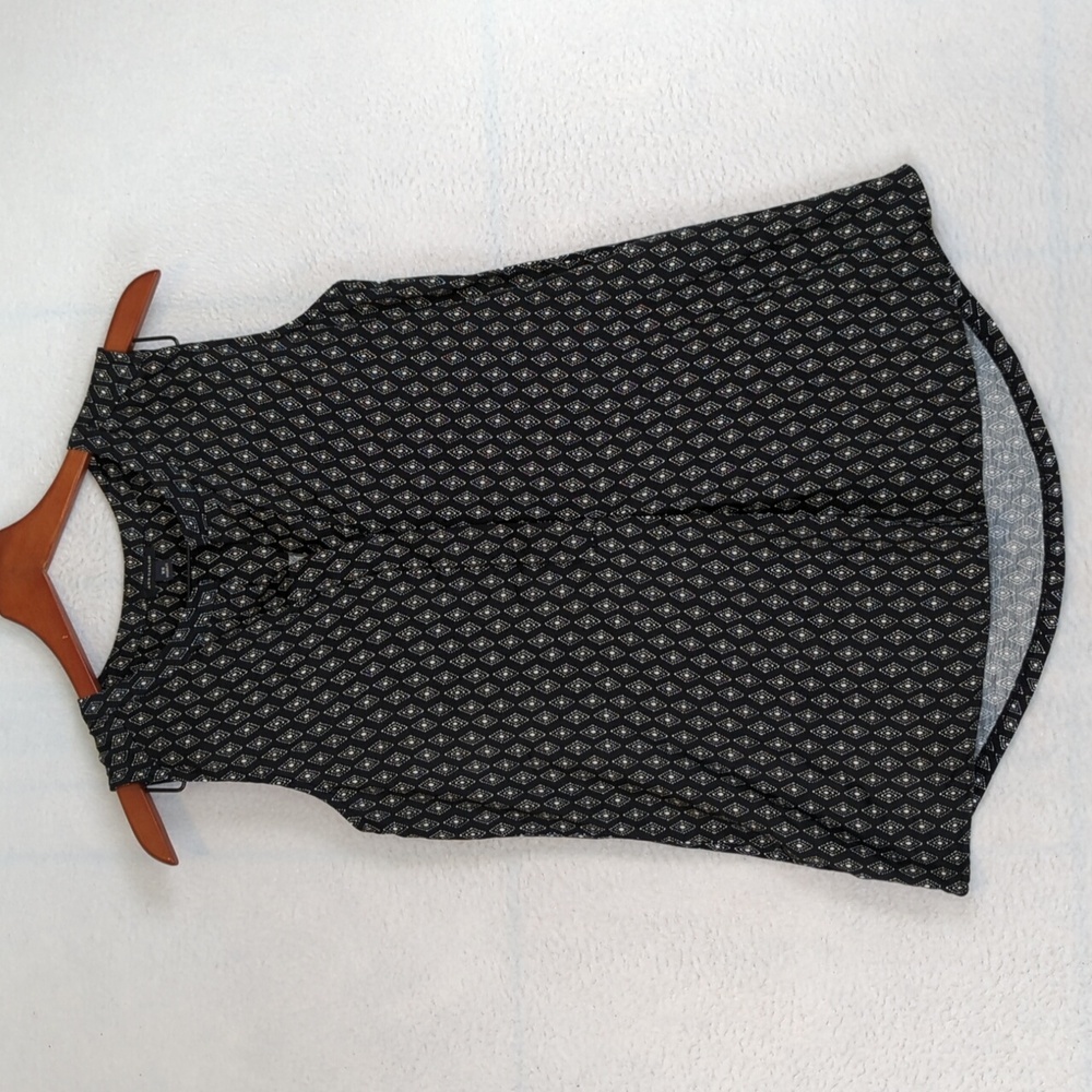Ann Taylor Black & White Diamond Pattern Office Tank Blouse XS